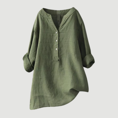 Freja™ – Luchtig en Comfortabel Linnen Shirt met Knopen