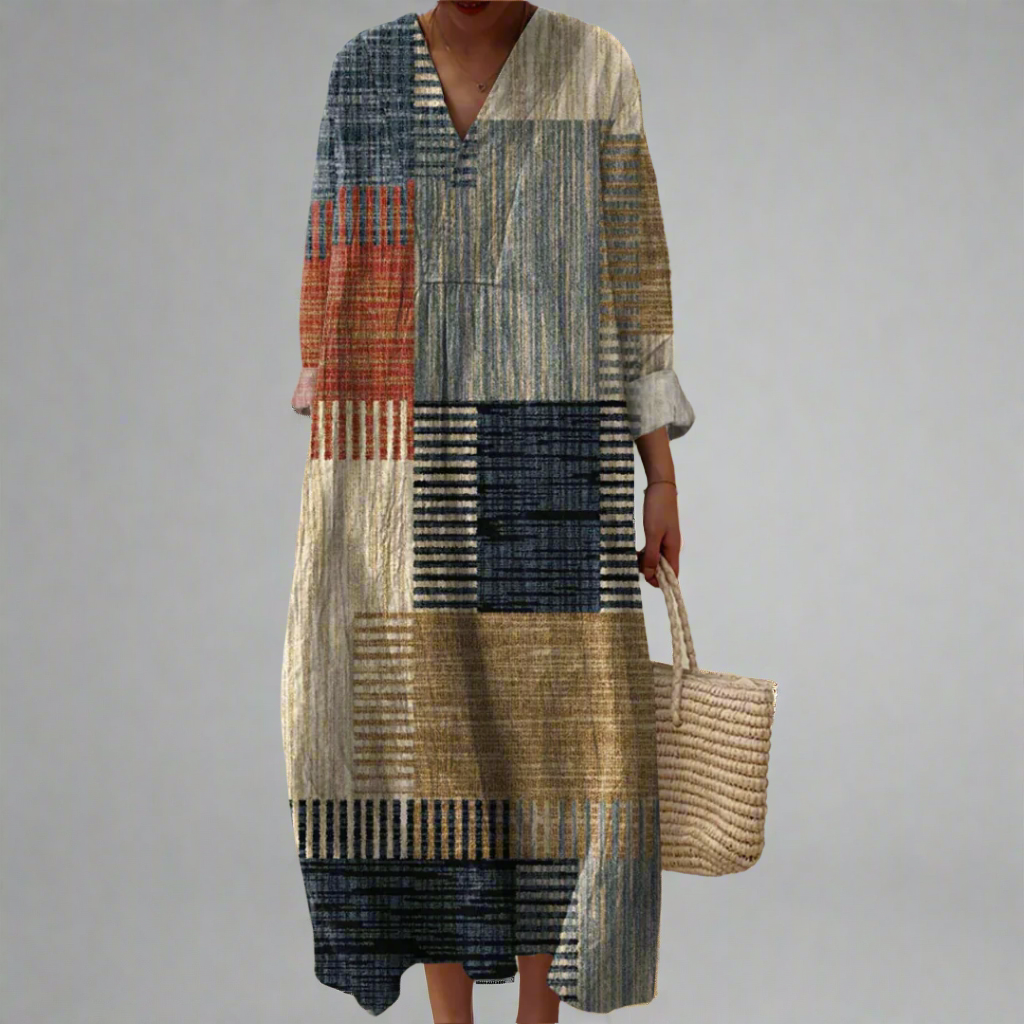 Harriet  | Casual Maxi Dress in Earth Tones