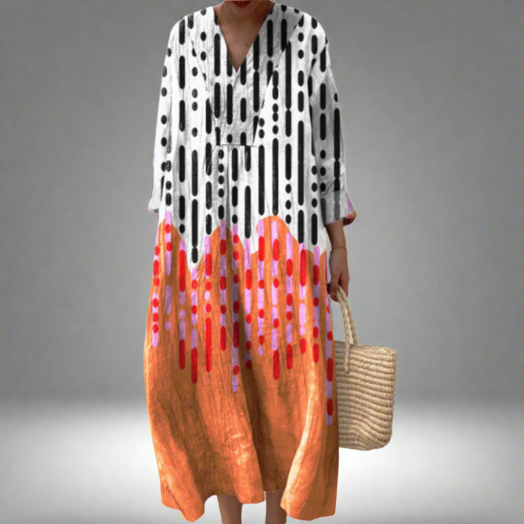 Tessa | Abstract Drop Pattern Maxi Dress