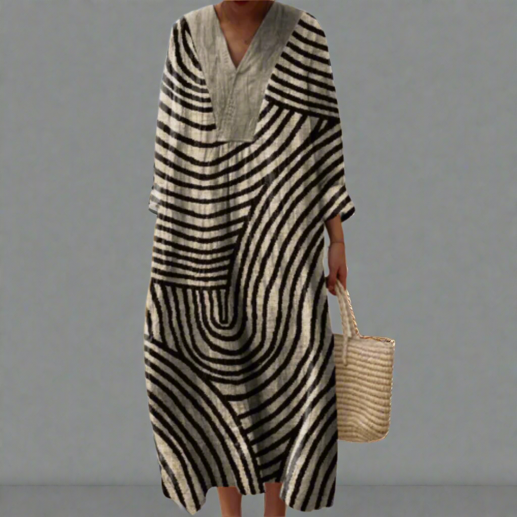 Irene  | Monochromes Labyrinth Flow Dress