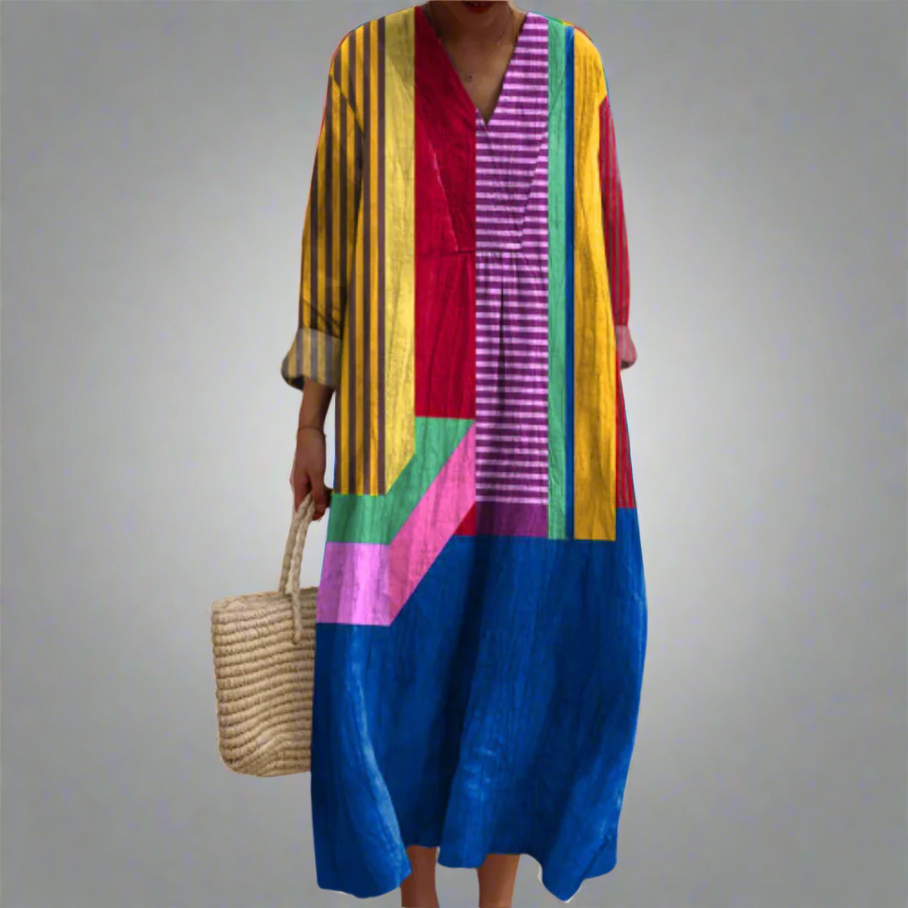 Ruth  | Airy Maxi Dress with Color Block Design