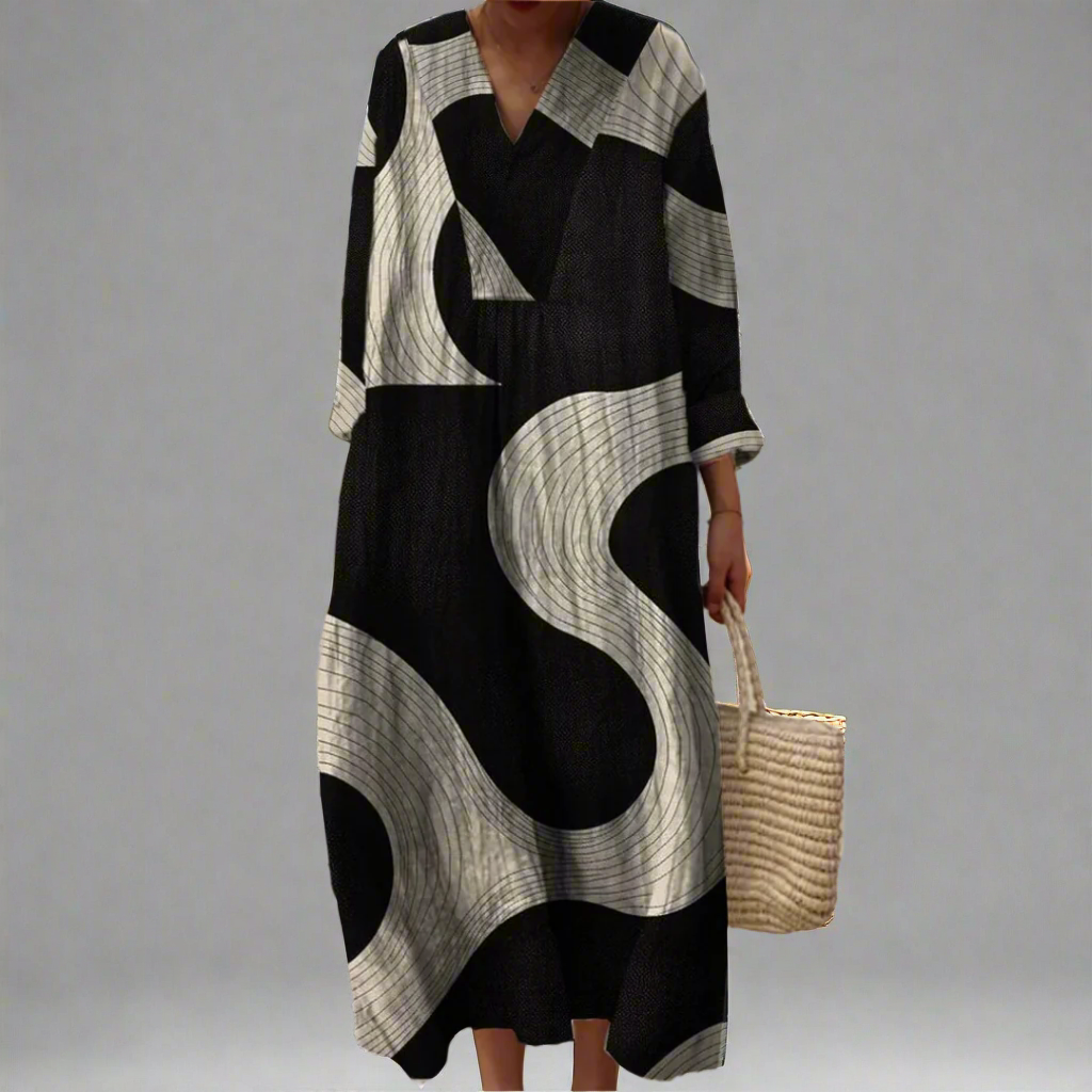 Claudine  | Abstract Flowing Maxi Dress