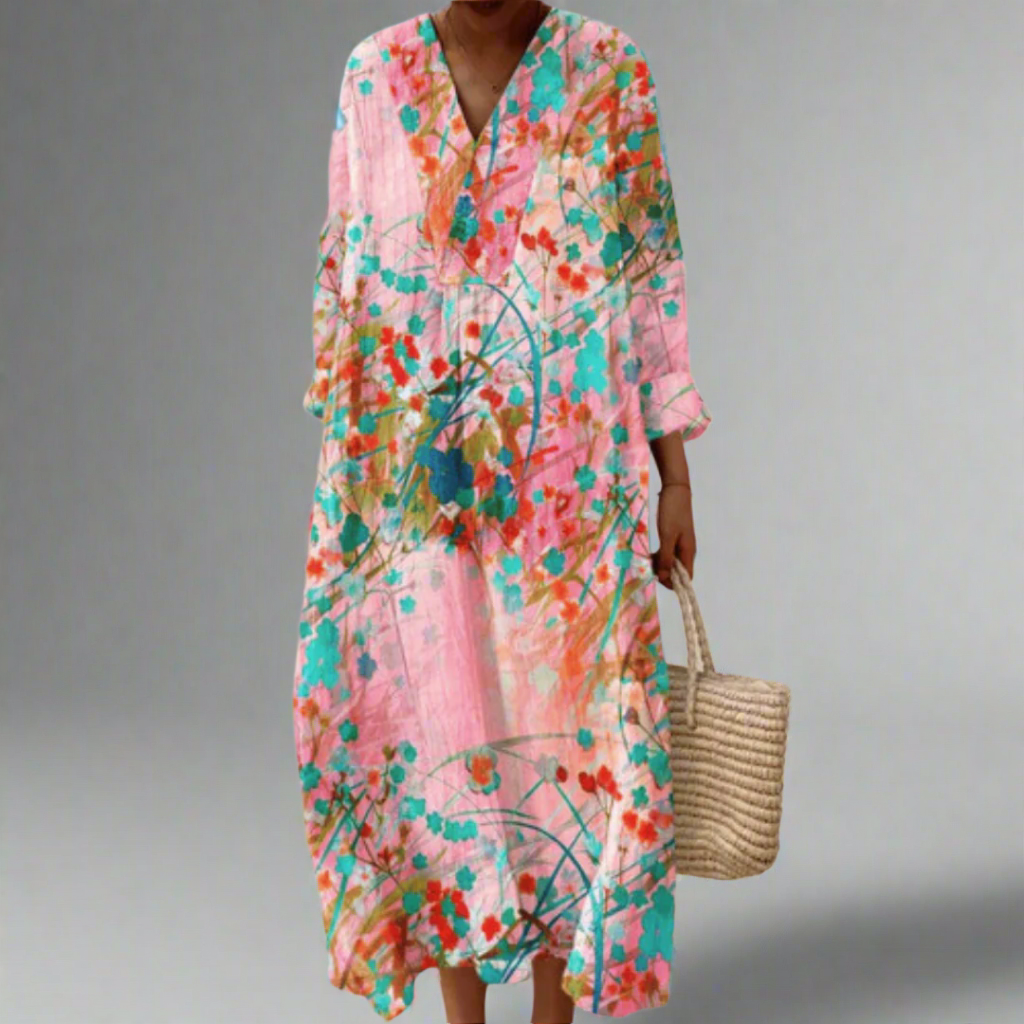Lana  | Soft Blush Floral Maxi Dress