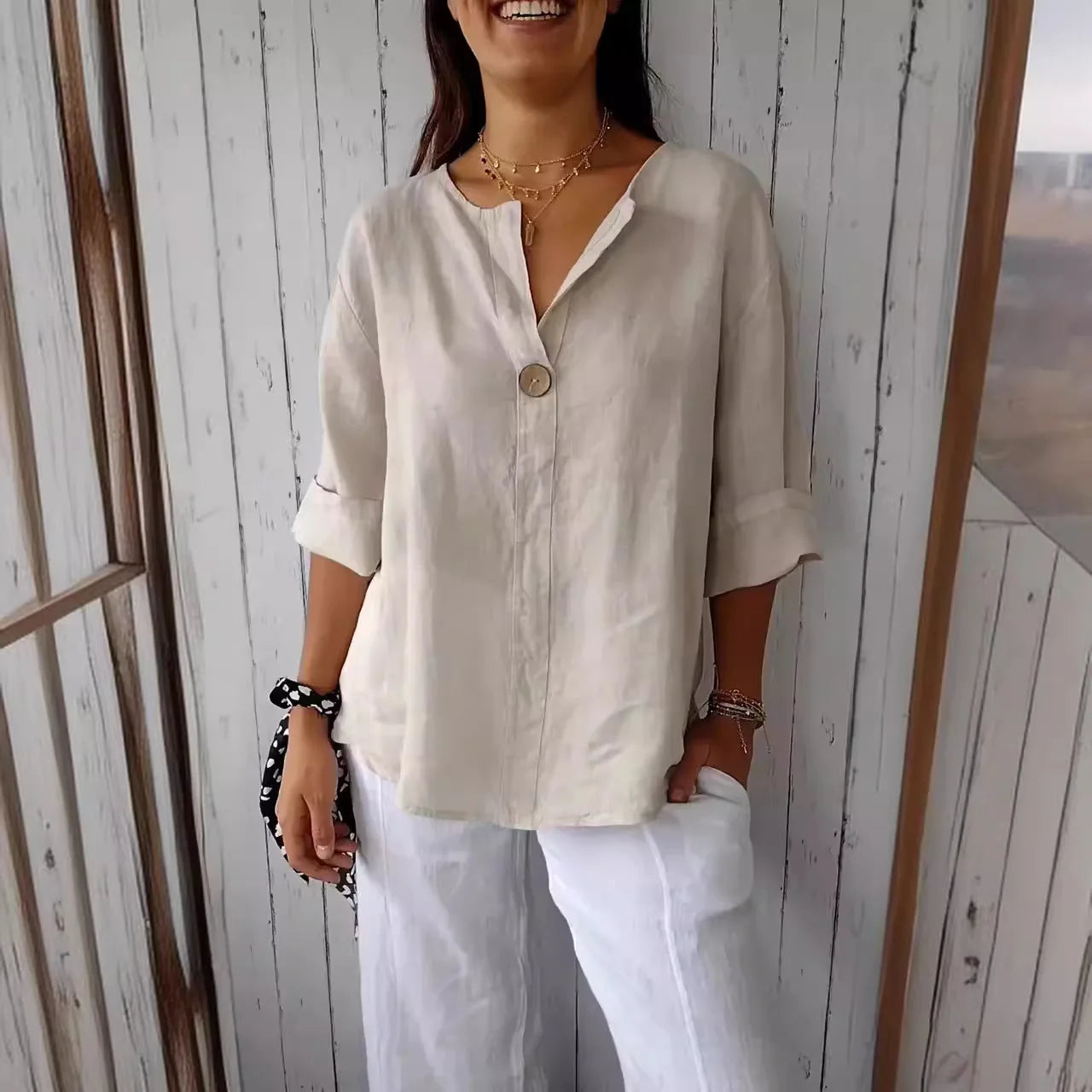 Linen Blouse - Venity Linen Top