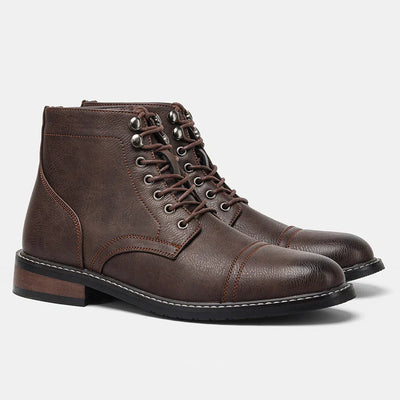 Keith | Vintage Derby Boots with Cap Toe