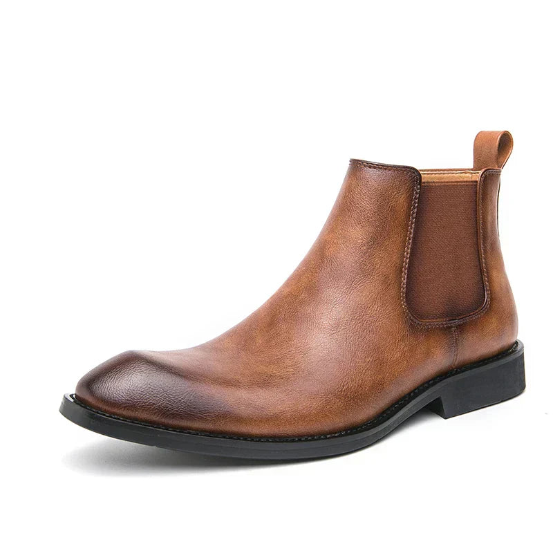 cobre | Botas Chelsea de piel con cremallera