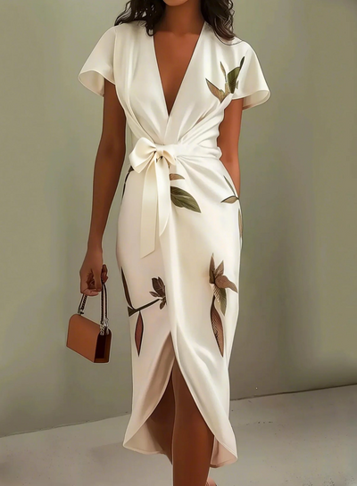 NOMI - Elegant White Satin Dress