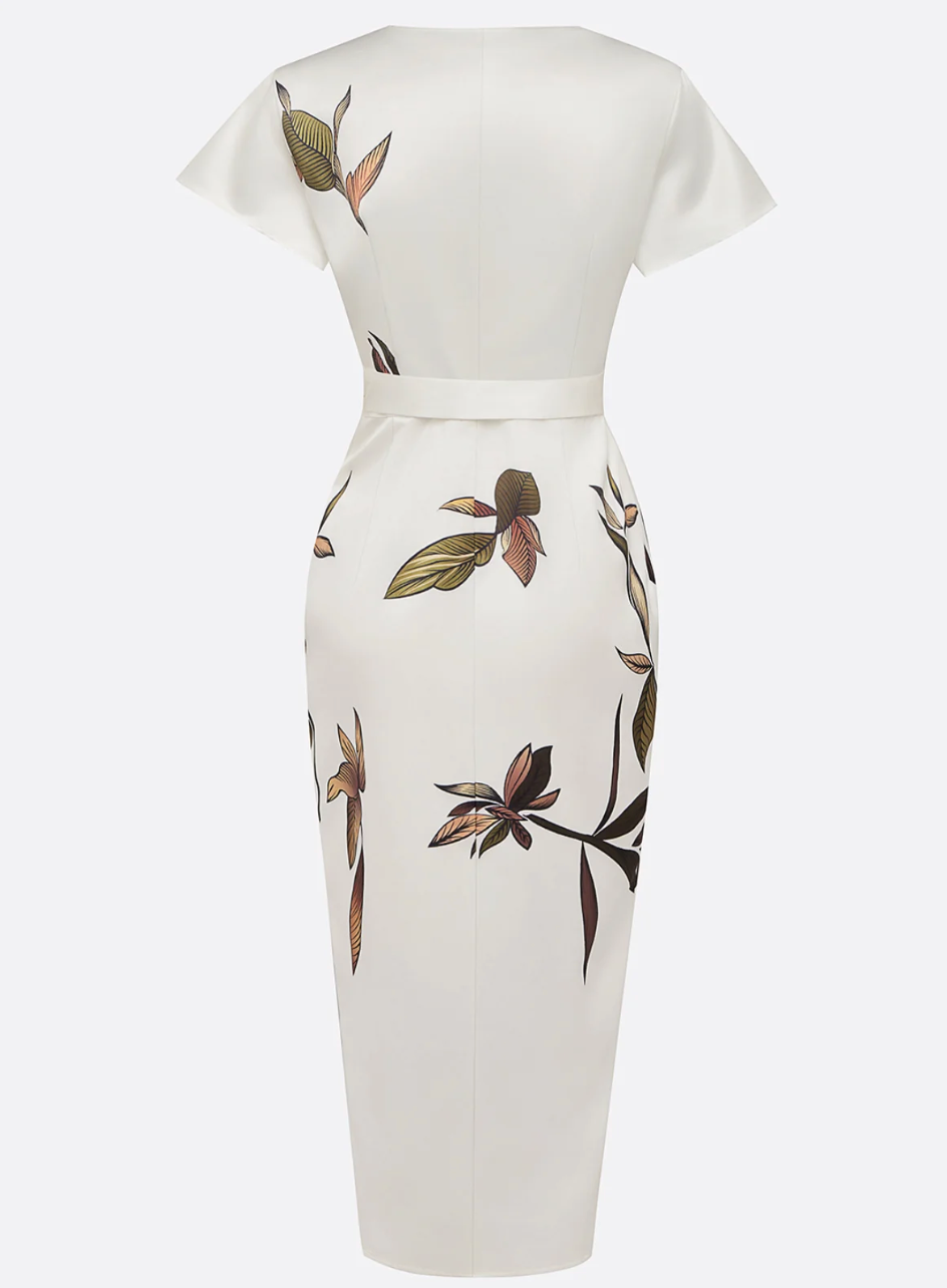 NOMI - Elegant White Satin Dress