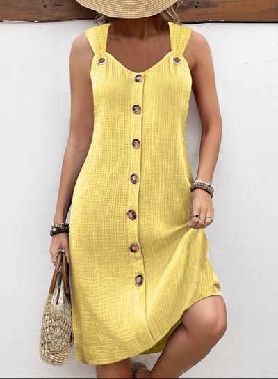 Breathable A-line Sleeveless Dress with V-neck