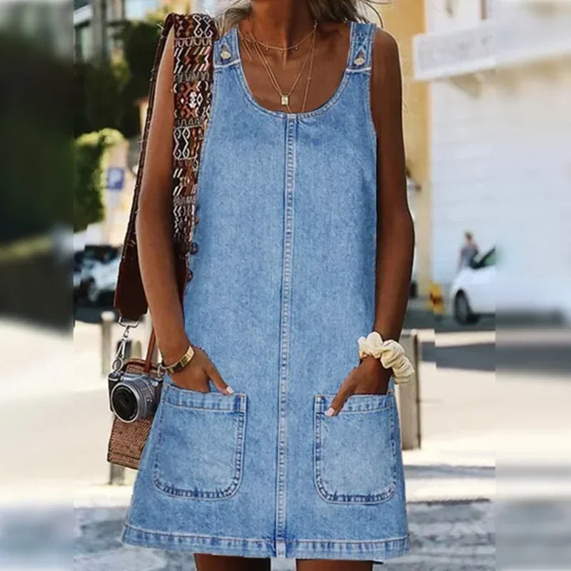 Sofia | Practical and Lightweight Denim Summer Dress