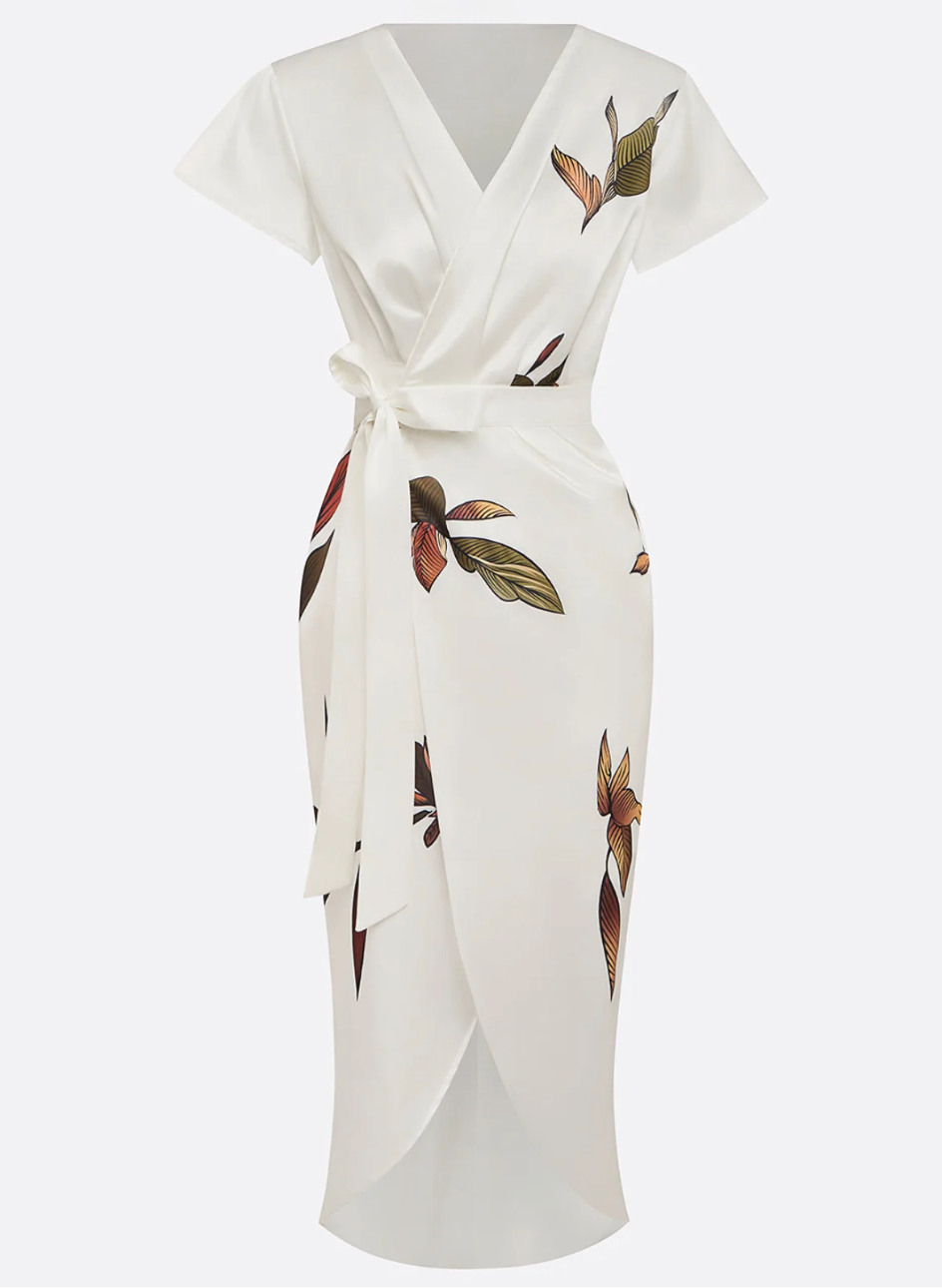 NOMI - Elegant White Satin Dress