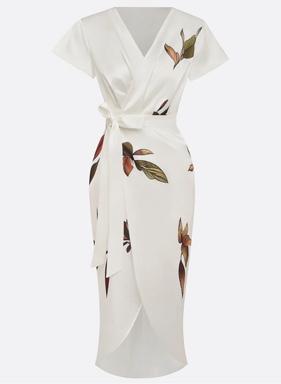NOMI - Elegant White Satin Dress