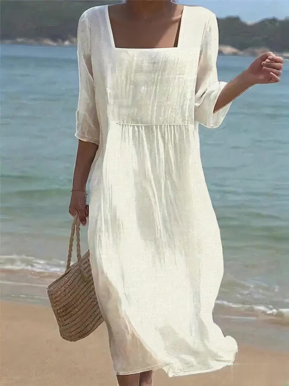 Feliane | Linen Front Panel Dress