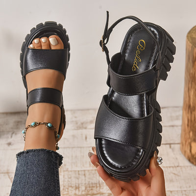 Women's Fashionable Comfortable Thick-Soled Leather Sandals