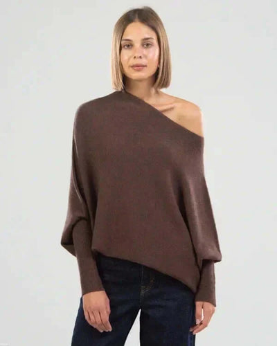 Pull drapé asymétrique