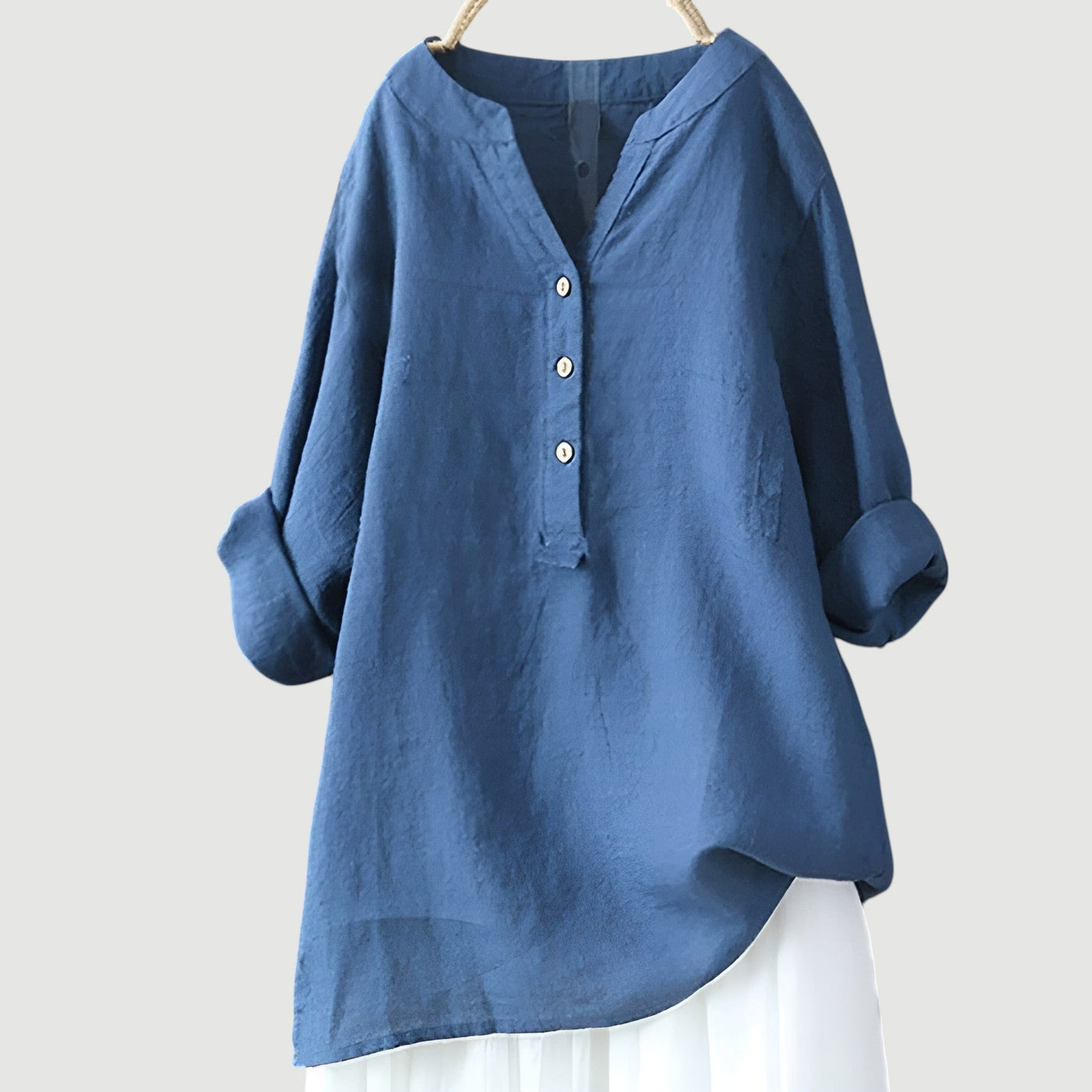Freja™ – Luchtig en Comfortabel Linnen Shirt met Knopen