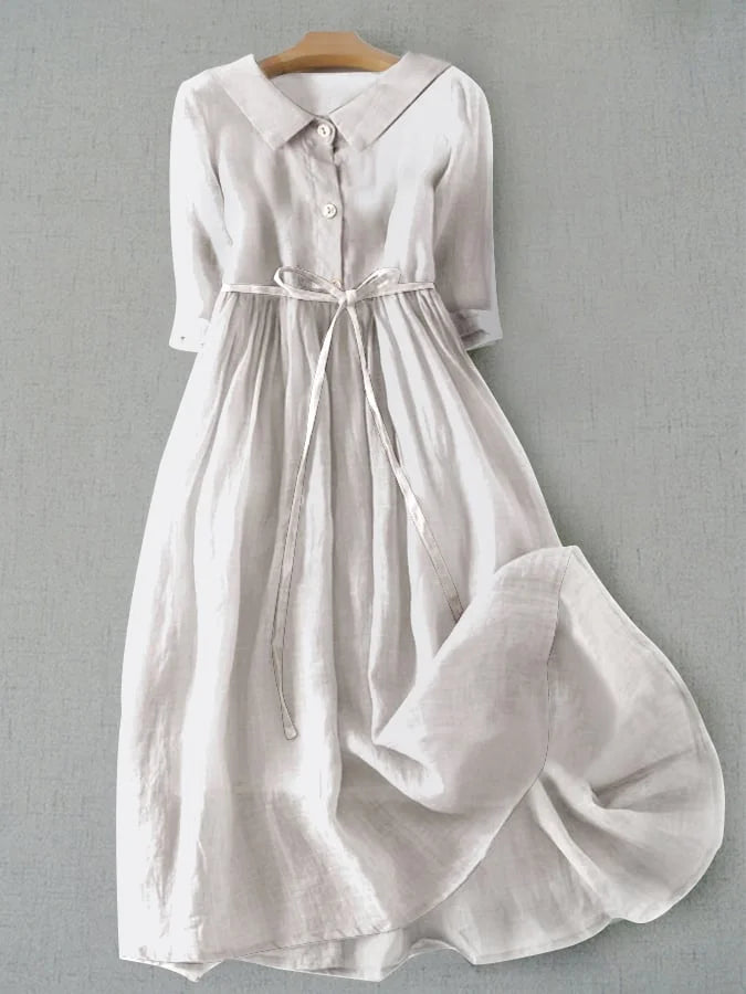 Lux - Elegant dress with half sleeves and a waist tie