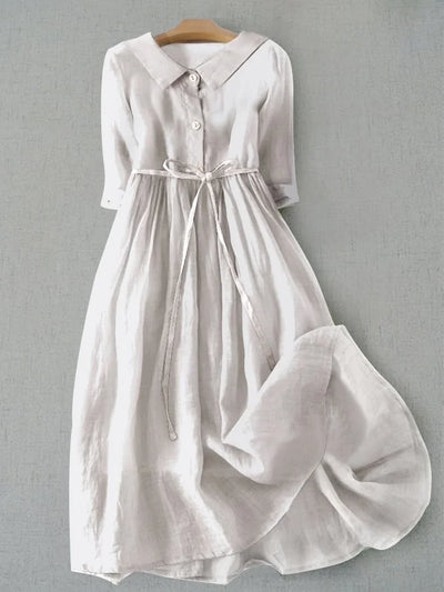 Lux - Elegant dress with half sleeves and a waist tie