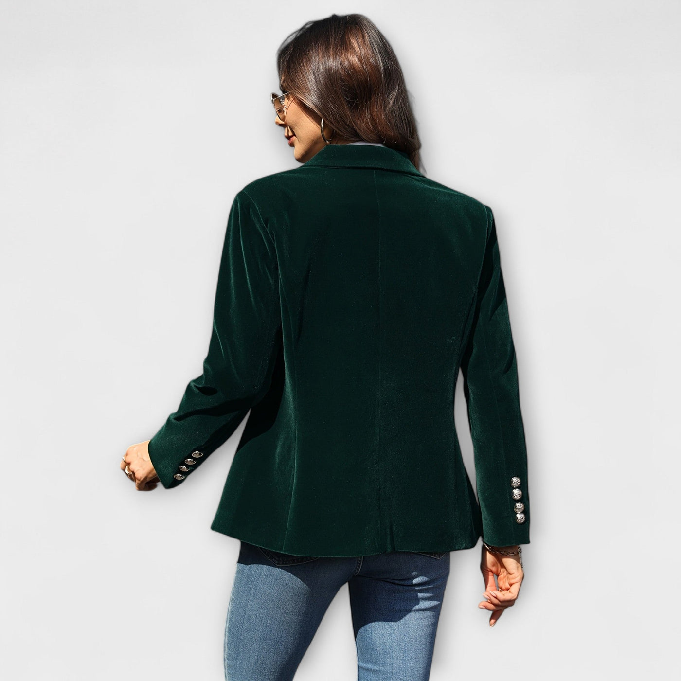 GRETCHEN | Elegant Velvet Blazer with Gold Details
