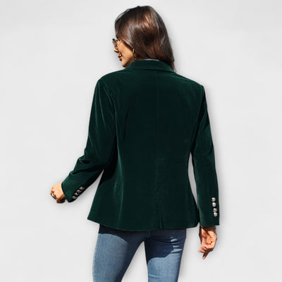GRETCHEN | Elegant Velvet Blazer with Gold Details
