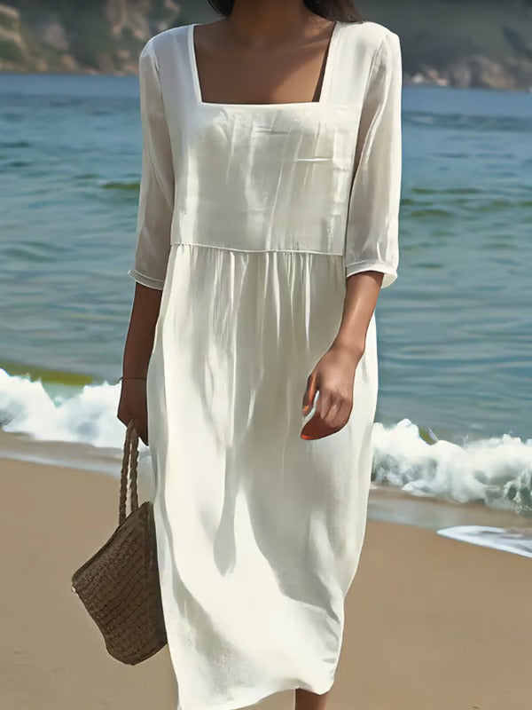 Feliane | Linen Front Panel Dress
