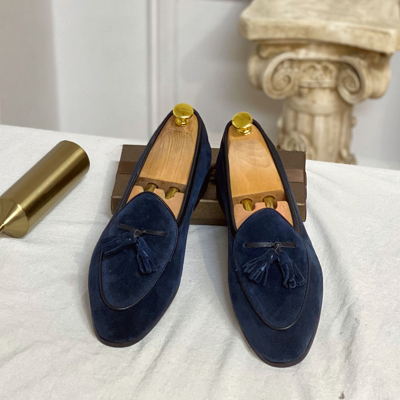 Mocassini alla moda in pelle scamosciata slip-on 