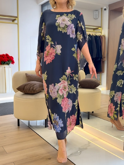 Unique floral print maxi dress