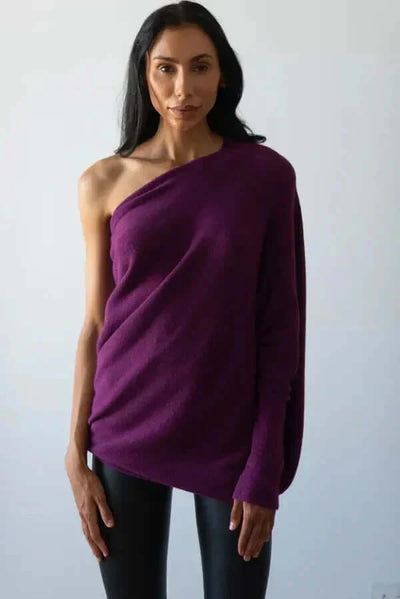 Pull drapé asymétrique