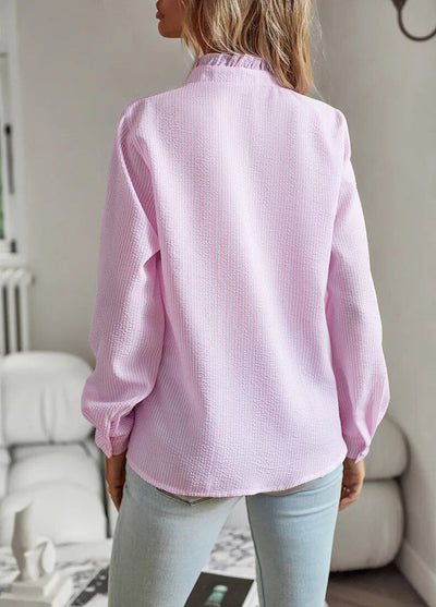 ARIA - RUFFLED LONG-SLEEVED SHIRT