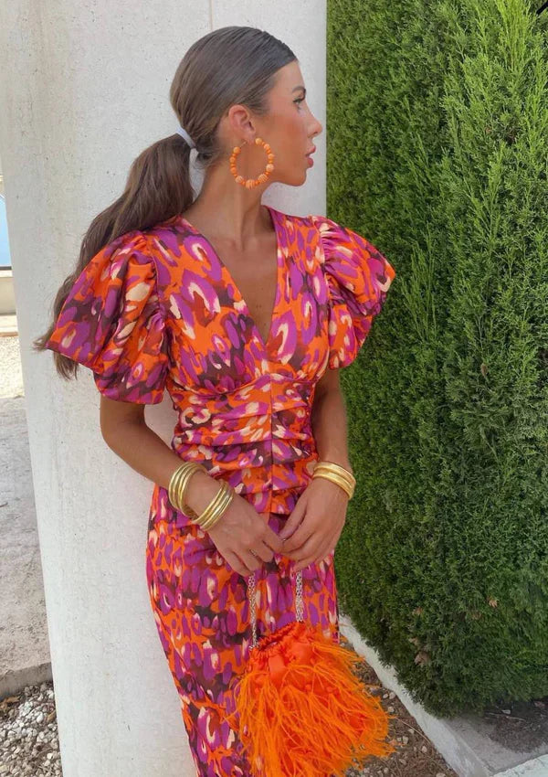 Arielle  | Elegant and Vibrant Midi Dress