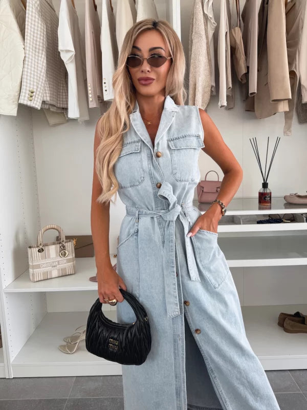 JENNY - DENIM DRESS WITH BELT
