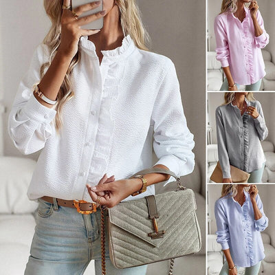 ARIA - RUFFLED LONG-SLEEVED SHIRT