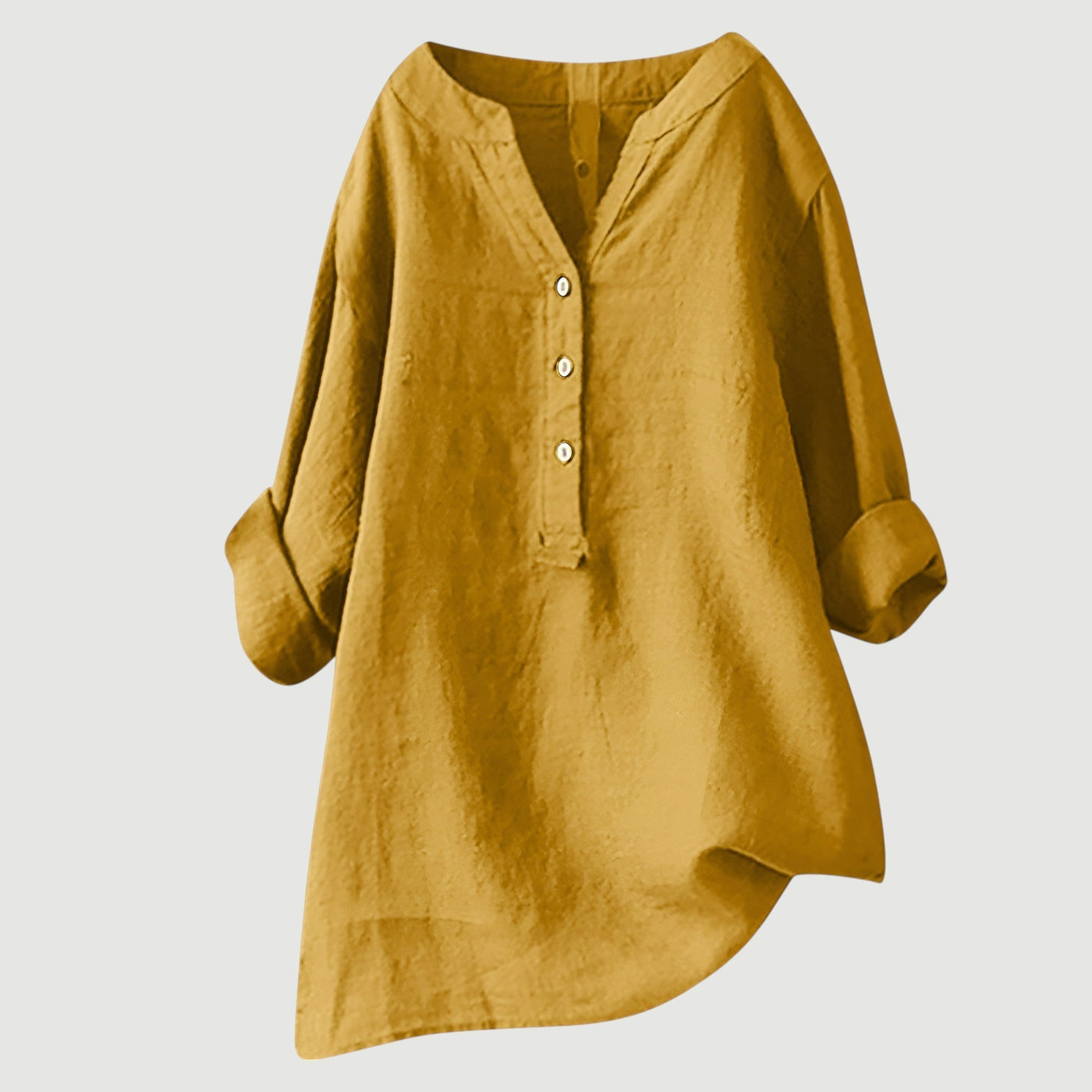 Freja™ – Luchtig en Comfortabel Linnen Shirt met Knopen