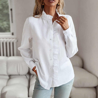 ARIA - RUFFLED LONG-SLEEVED SHIRT